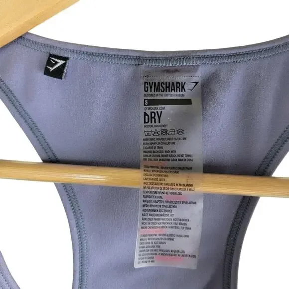 Gymshark Womens Pro Perform Vest size S Steel Blue Activewear Racer Back Stretch - Picture 7 of 7